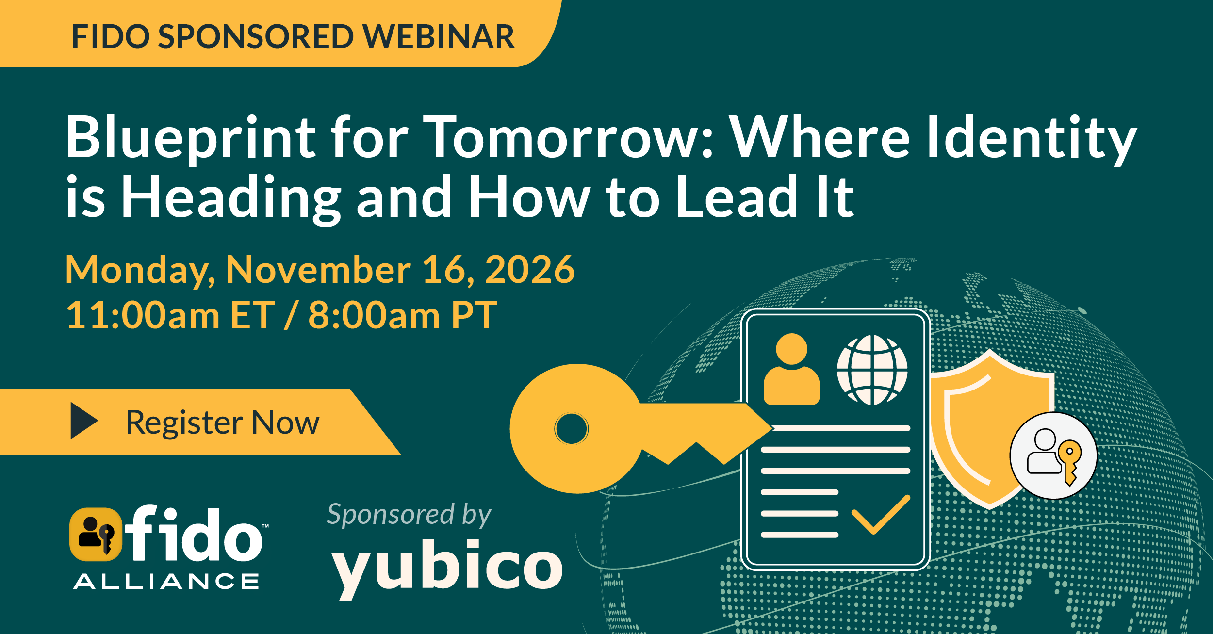 FIDO Yubico sponsored webinar event banner
